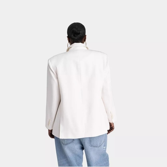 KBB by KAHLANA x Target Women's Size S / Small The David Blazer Jacket Cream NWT - Picture 7 of 9